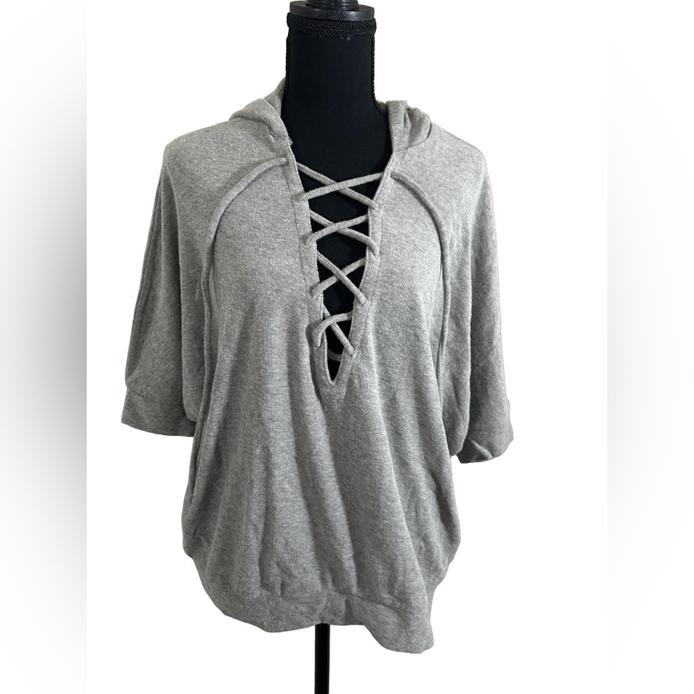 Chaser Gray Lace-Up Hoodie